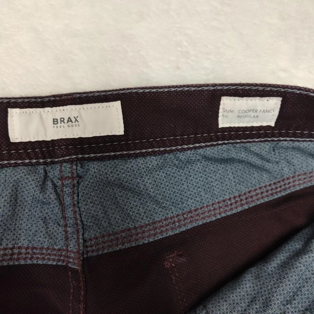 BRAX Jeans Mens 33x34 Purple Cooper Straight Dark Wash Stretch Logo 5 Pocket
